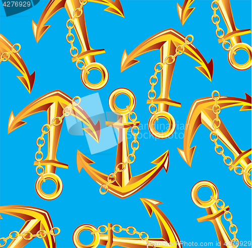 Image of Golden anchor on turn blue