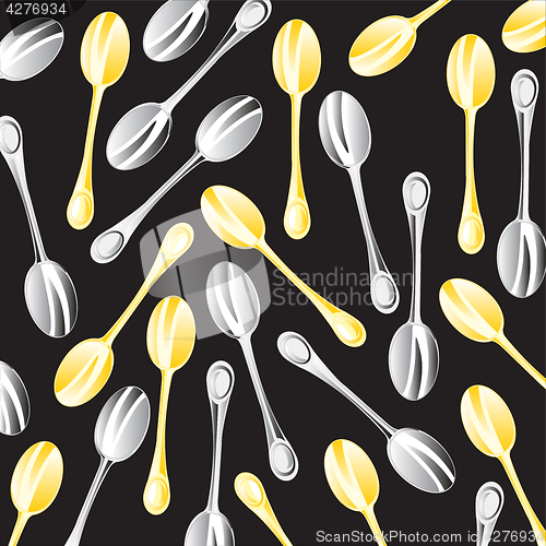 Image of Golden and iron spoon