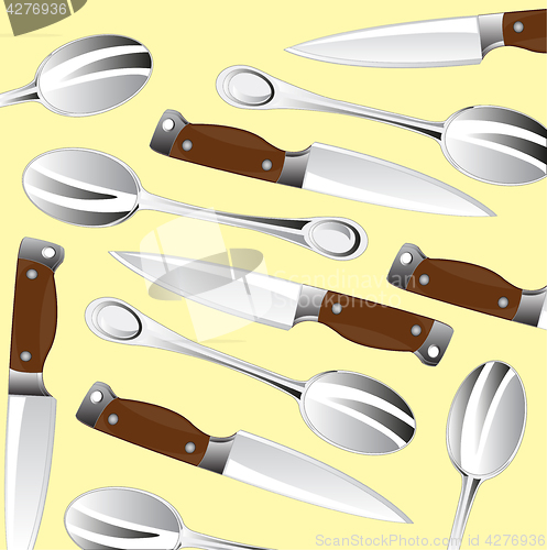 Image of Knife and spoon background