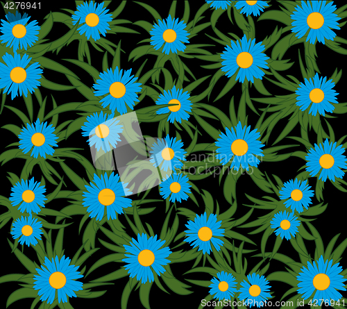Image of Blue flower on black