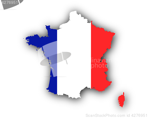 Image of Map and flag of France