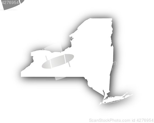 Image of Map of New York with shadow