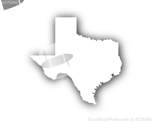 Image of Map of Texas with shadow