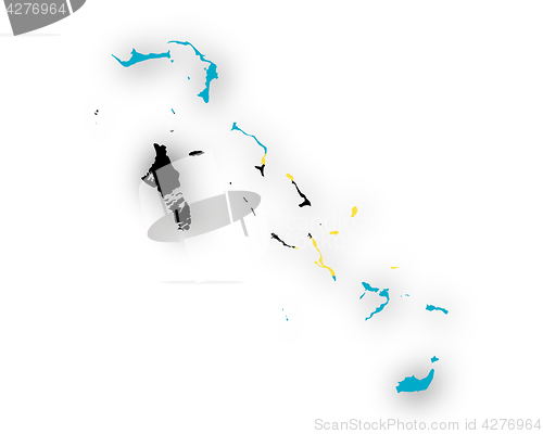 Image of Map and flag of the Bahamas