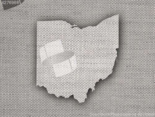 Image of Map of Ohio on old linen