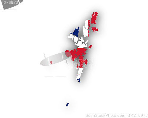 Image of Map and flag of Shetland Islands