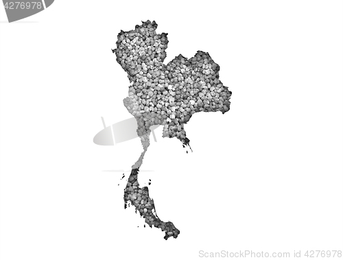 Image of Map of Thailand on poppy seeds