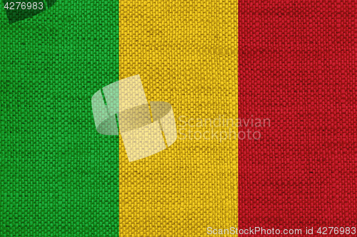 Image of Flag of Mali on old linen