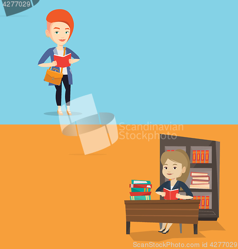 Image of Two educational banners with space for text.