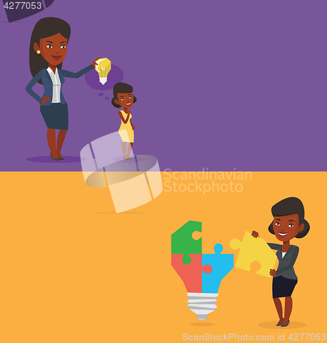 Image of Two business banners with space for text.