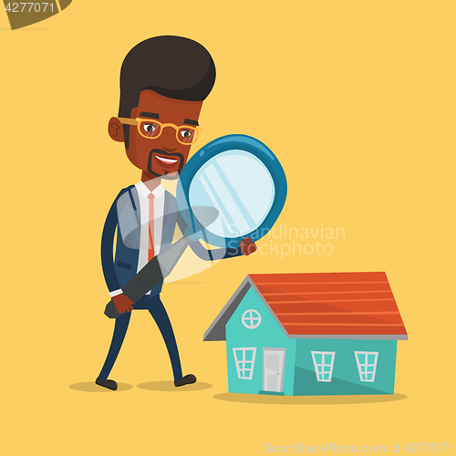 Image of Man looking for house vector illustration.