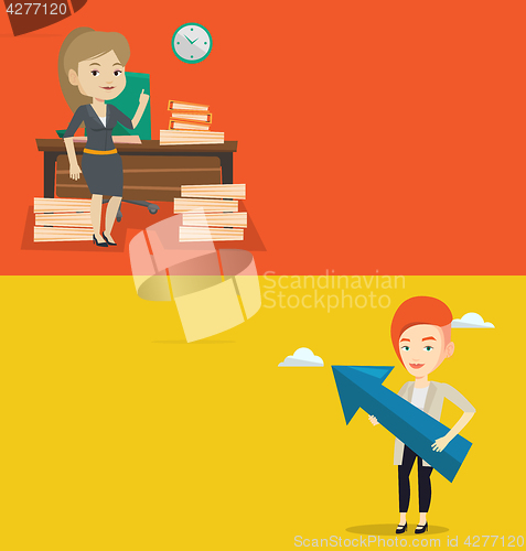 Image of Two business banners with space for text.