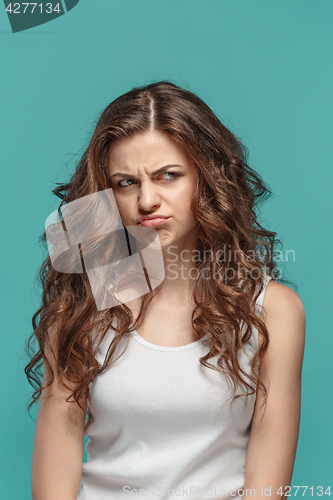 Image of The portrait of disgusted woman