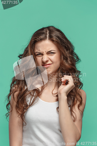 Image of The portrait of disgusted woman