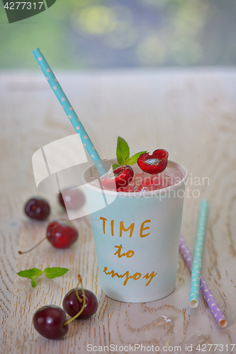 Image of cherry syrup with ice