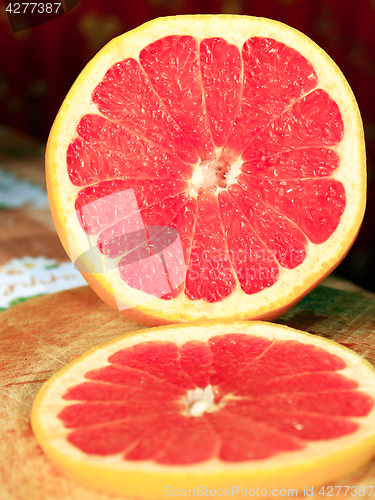 Image of grapefruit red cut by piece