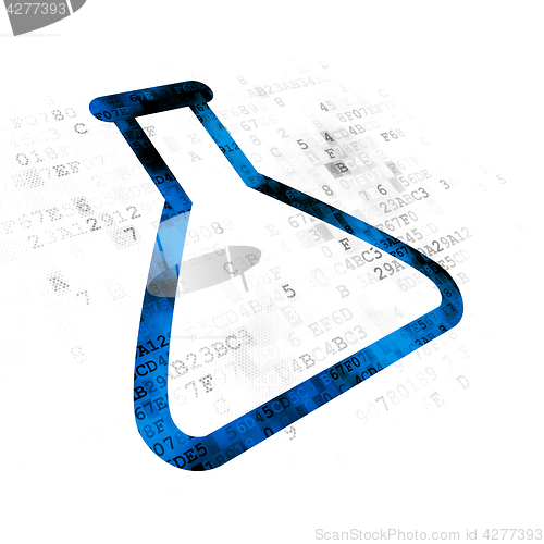 Image of Science concept: Flask on Digital background