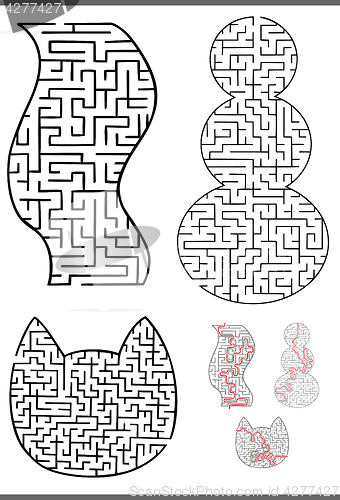 Image of maze diagrams set