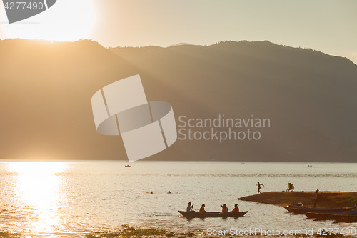 Image of Fisherman on Fewa Lake, Pokhara, Nepal