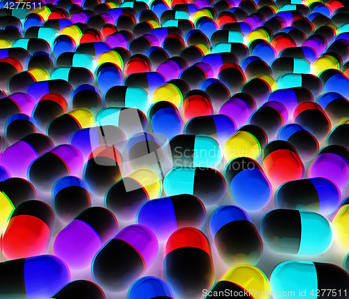 Image of Tablets background. 3D illustration. Anaglyph. View with red/cya