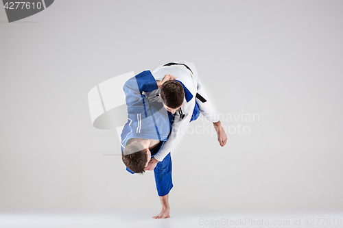 Image of The two judokas fighters fighting men