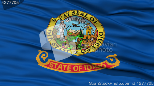 Image of Closeup Idaho Flag, USA state