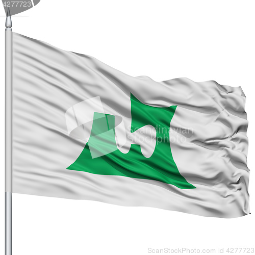 Image of Isolated Aomori Japan Prefecture Flag on Flagpole