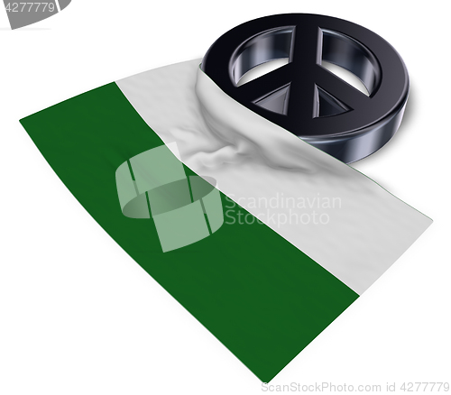 Image of peace symbol and flag of saxony - 3d rendering