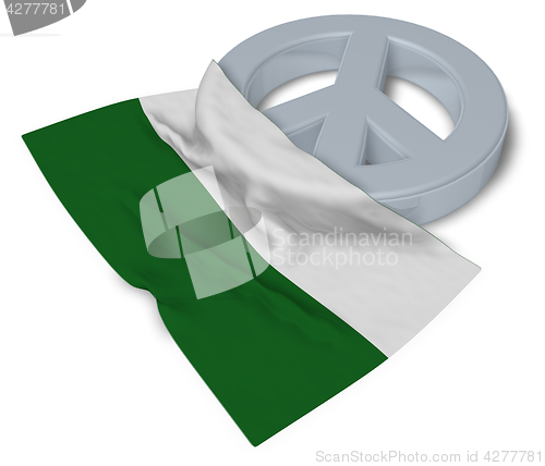 Image of peace symbol and flag of saxony - 3d rendering