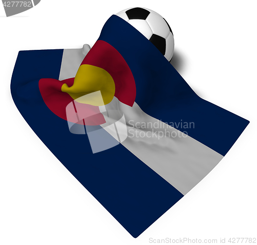 Image of soccer ball and flag of colorado - 3d rendering