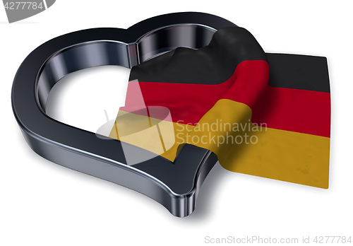 Image of german flag and heart symbol - 3d rendering