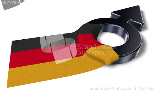 Image of male symbol and flag of germany - 3d rendering