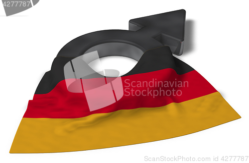 Image of male symbol and flag of germany - 3d rendering