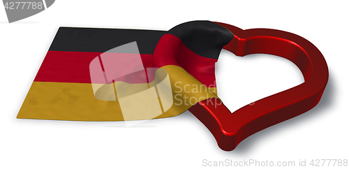 Image of german flag and heart symbol - 3d rendering