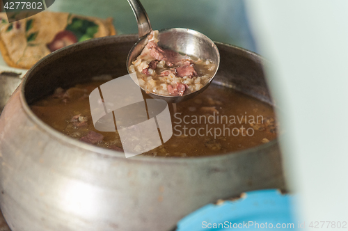 Image of cooking meals in a Russian stove