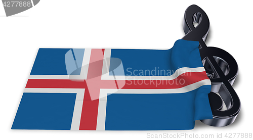 Image of clef and flag of iceland - 3d rendering