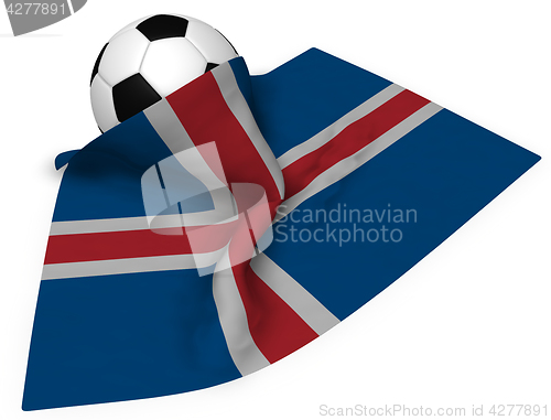 Image of soccer ball and flag of iceland - 3d rendering