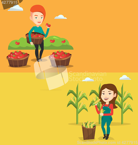 Image of Two agricultural banners with space for text.