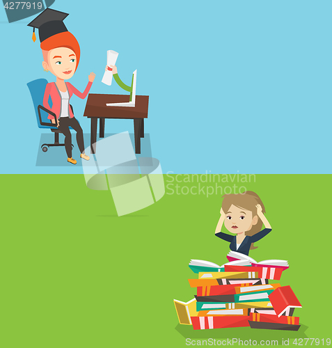 Image of Two educational banners with space for text.