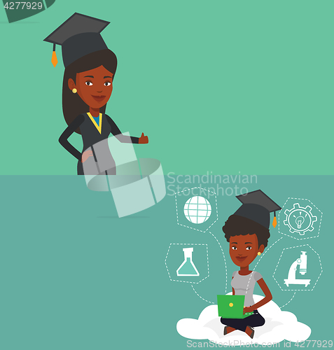 Image of Two educational banners with space for text.