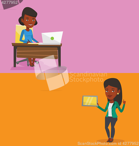 Image of Two educational banners with space for text.