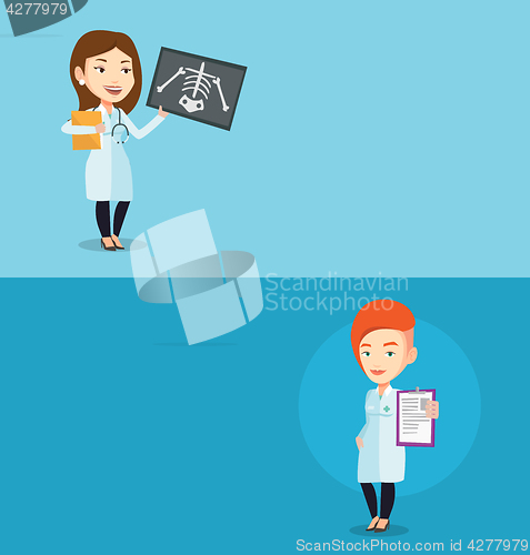 Image of Two medical banners with space for text.