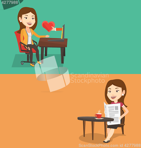 Image of Two media banners with space for text.