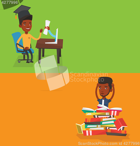 Image of Two educational banners with space for text.