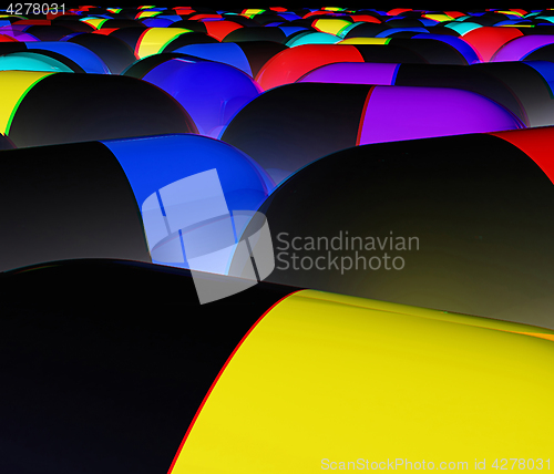Image of Tablets background. 3D illustration. Anaglyph. View with red/cya