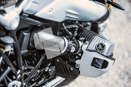 Image of Motorcycle luxury items close-up: Motorcycle parts