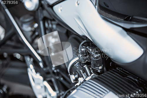 Image of Motorcycle luxury items close-up: Motorcycle parts