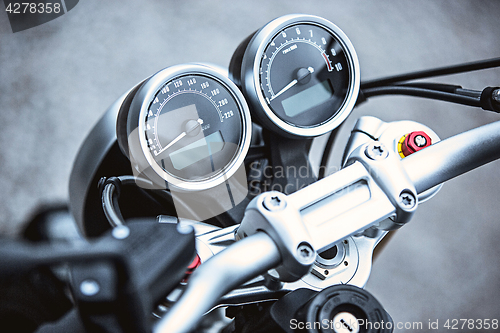 Image of Motorcycle luxury items close-up: Motorcycle parts