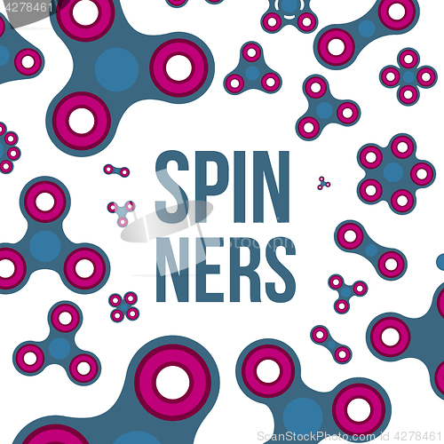 Image of Spinners, set of toys on a white background.