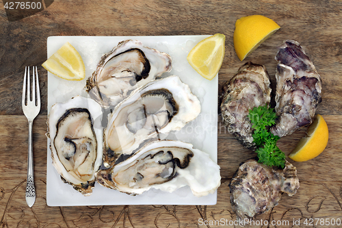 Image of Oyster Shellfish with Lemon